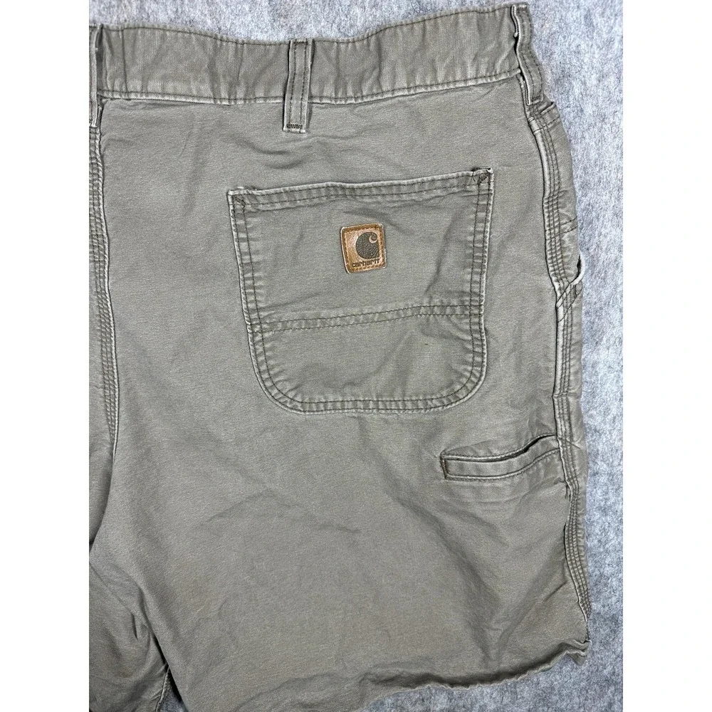 Carhartt B144 LBR Canvas Work Shorts Mens 40 Brown Utility Carpenter Cotton